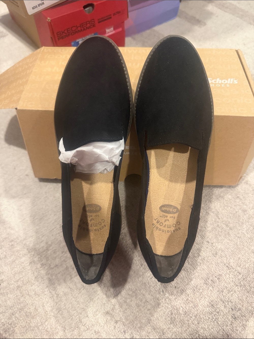 Dr. Scholl's Women's Black Slip-On Comfort Flats